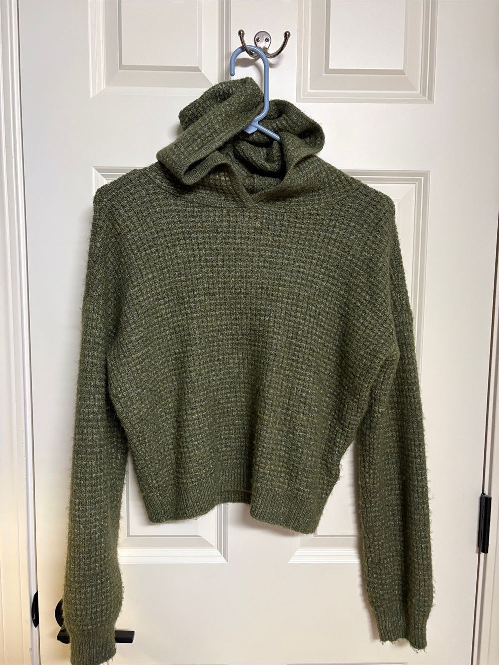 GAP Kids Olive Green Hooded Waffle Knit Sweater